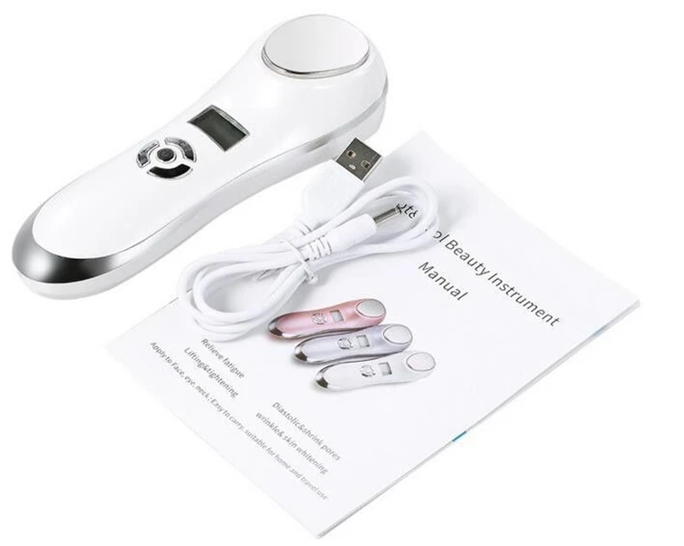 Handheld Face Spa Massage Electric Hot And Cool Facial Massager With Led Light Beauty Machine For Skin Rejuvenation Device