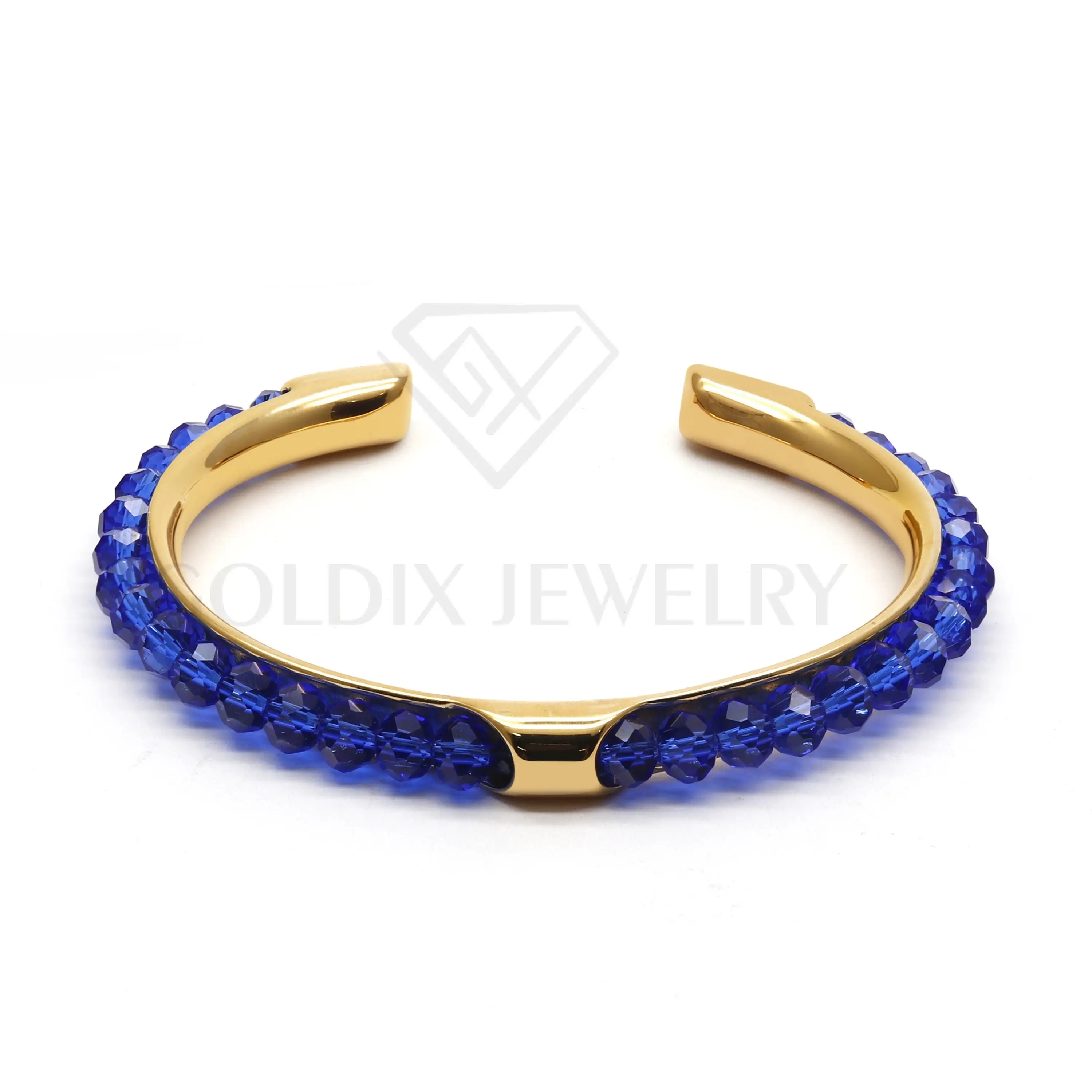 Factory Price Luxury Fashion Bangle Titanium Stainless Steel Bracelet with Natural Faceted Stone for Men and Women