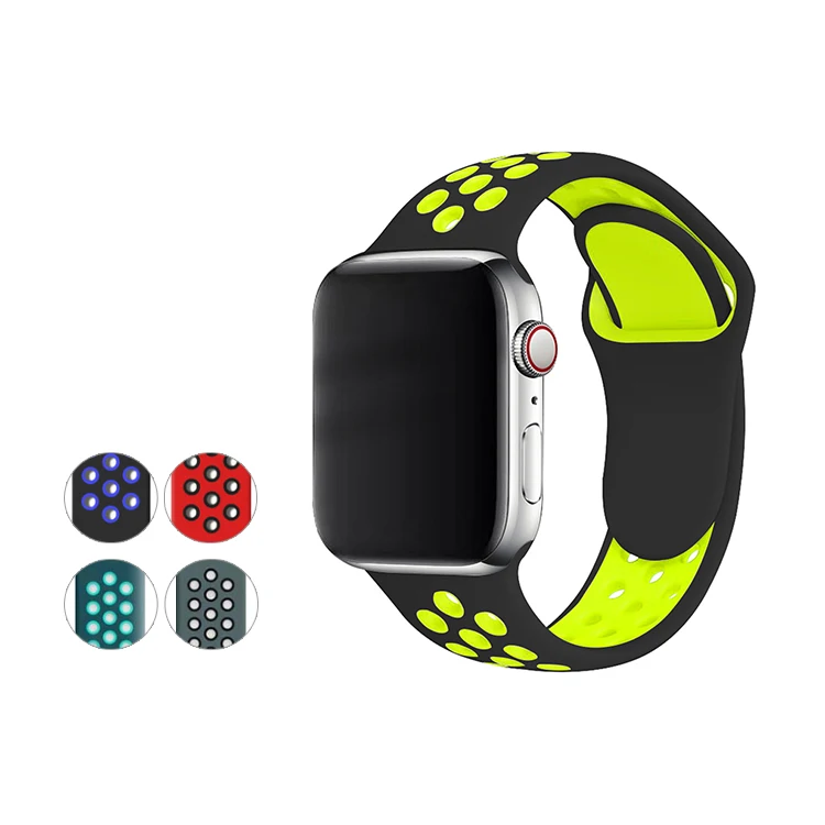 

Custom Design Smart Watch Band Rubber Dual Color Silicone Strap For Apple