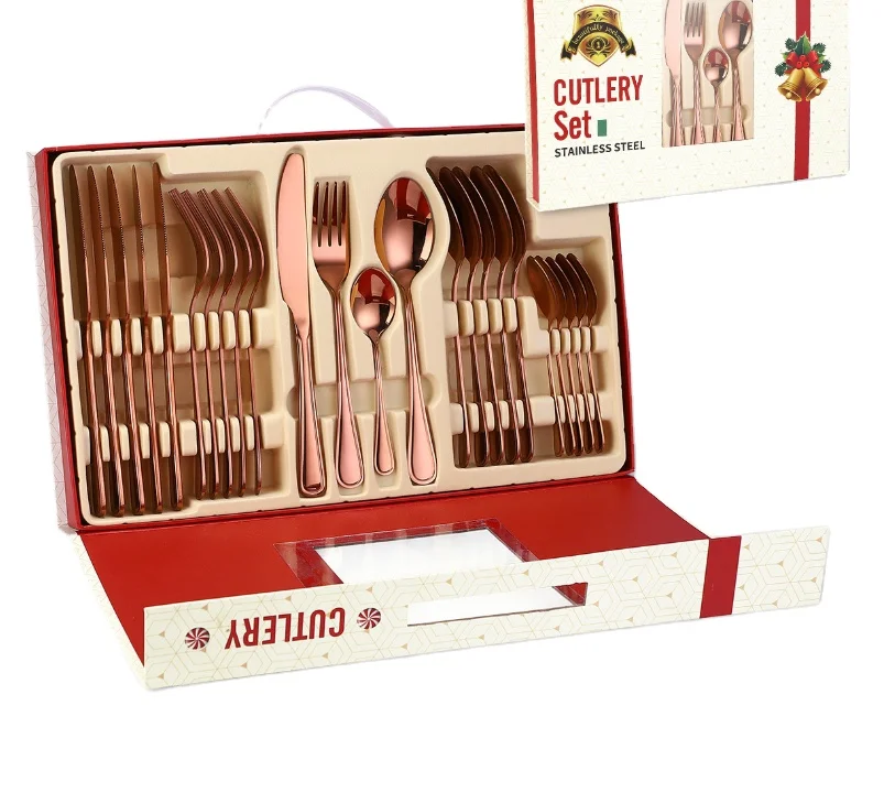 

24pcs Stainless Steel Dinner Knife Fork Spoon Tea Spoon Flatware Cutlery Gift Set, Sliver ,etc