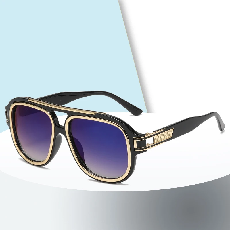 

2021 Hot Selling Large Oversized Woman Men Shades Brand Double Beam Sunglasses custom logo Sun Glasses Women