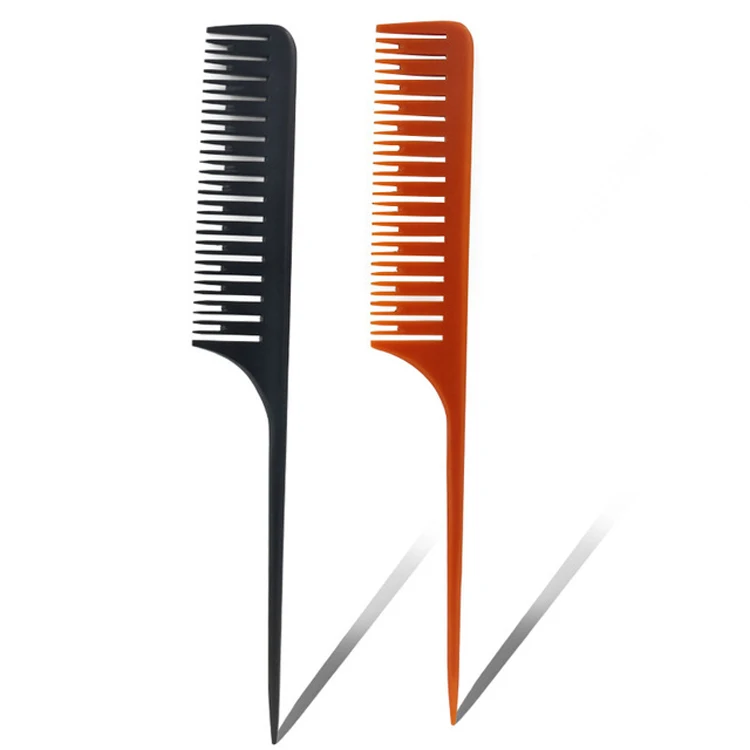 

Heat resistant carbon fiber comb hair straightener magic sharp rat tail comb, Black