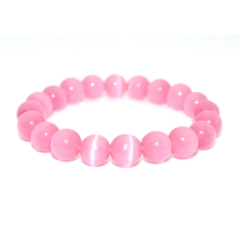 

Trade Insurance 6/8/10mm High Grade Natural Pink Cat Eye Bracelet
