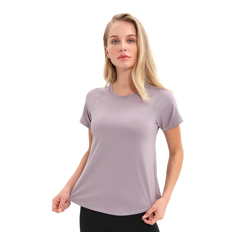 

Yoga Short Sleeve T-shirt Women's Net Patchwork Breathable Quick Dry Fitness Clothing Exercise Leisure Yoga Clothing, Picture