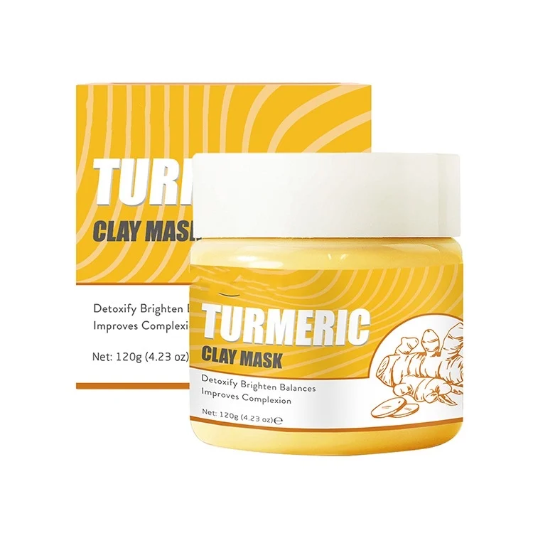 

Pure Nature Organic 120g Turmeric Clay Mask Nourishing Whitening Anti-wrinkle Pore Cleaner Turmeric Mud Face Mask, Yellow color