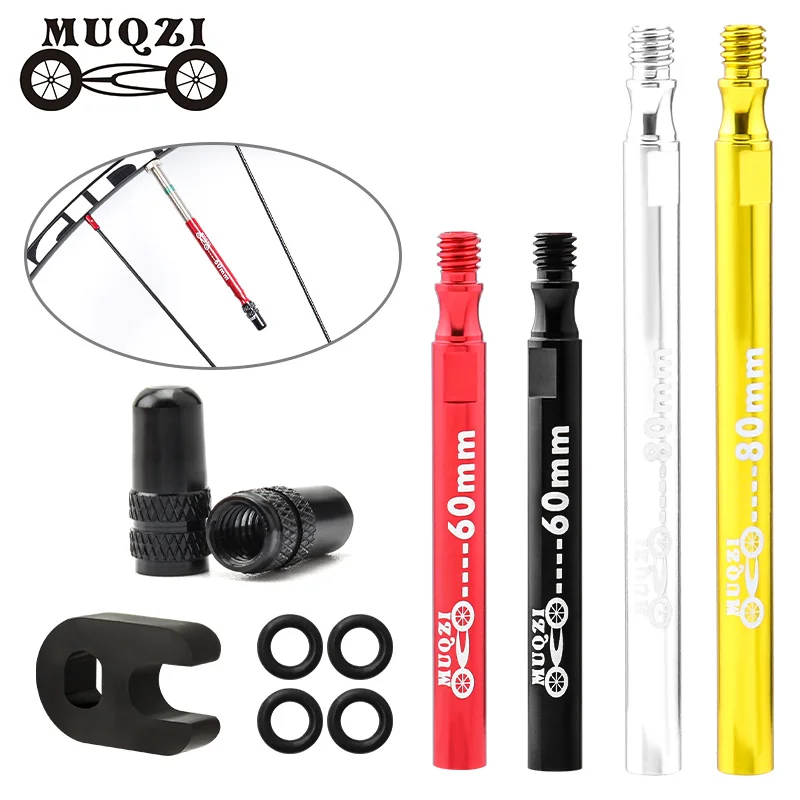 

MUQZI Bicycle Valve Adapter 60mm/80mm Bike Presta Valve Extension With Valve Core Remover Tool