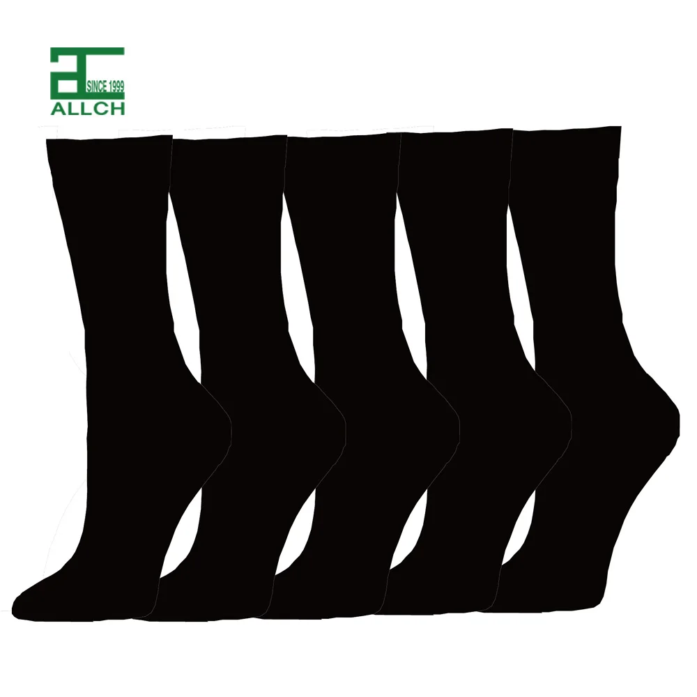 

ALLCH DDP RTS Low MOQ High Quality Cheaper Business Trip Pure Breathable Cotton Adults Solid Color Crew Women Mens Dress Socks, Custom color