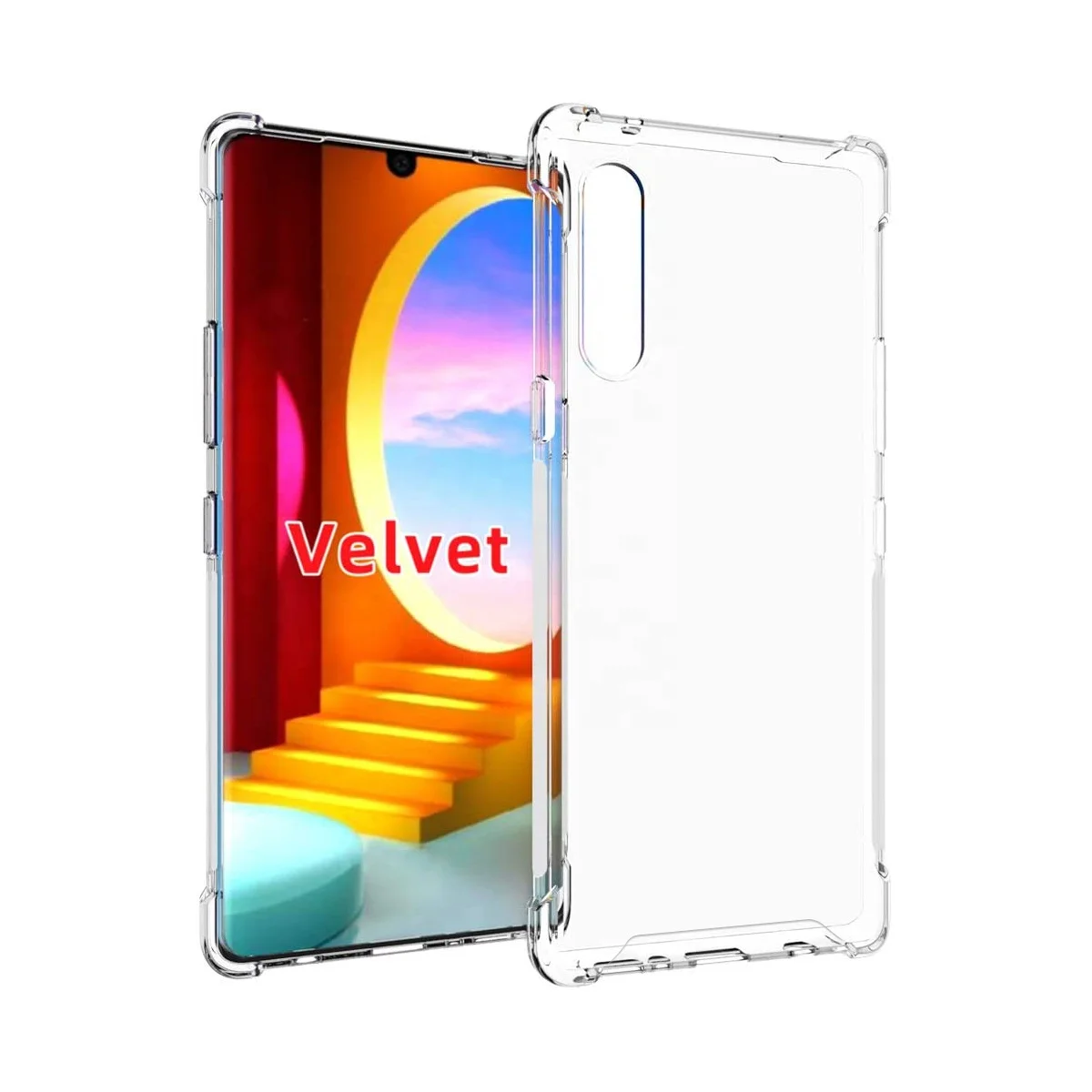 

Luxury Four Corner Shockproof TPU PC Phone Case For LG Velvet Transparent Protection Back Cover, Multi-color, can be customized