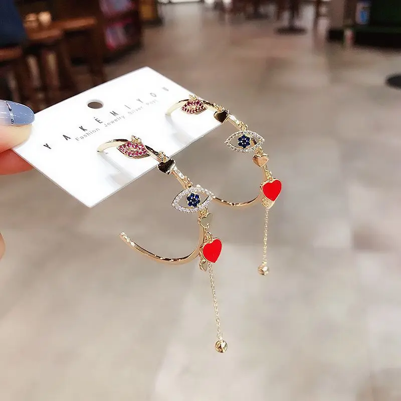 

Large hoop earrings Zircon red lips crystal Gold Plated Earrings Jewelry for Women 20091617