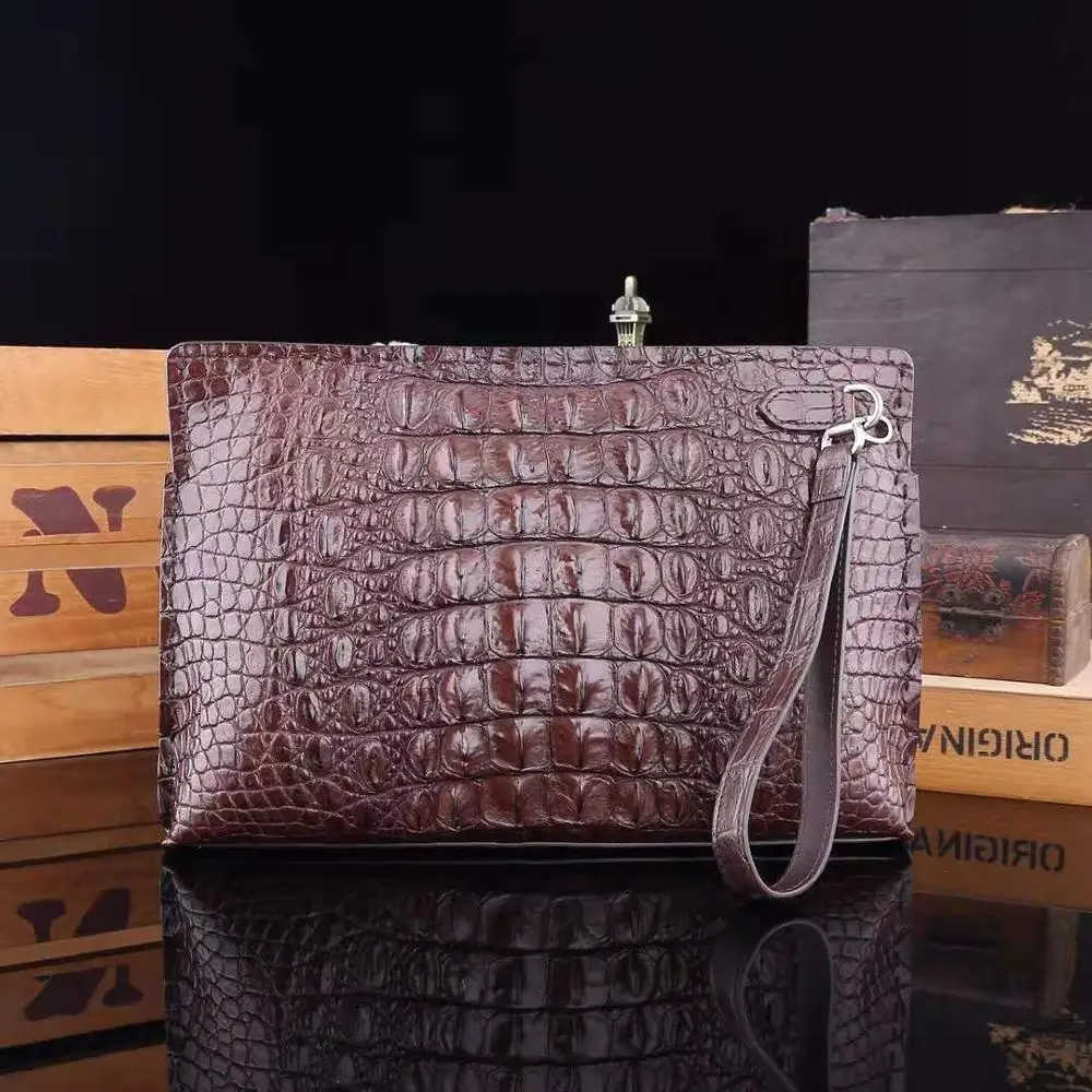 

2022 Cappuccino Hot Selling Top Quality Crocodile Skin Men's Wallet Clutch Bags Buy Crocodile Wallet Men Businessmen