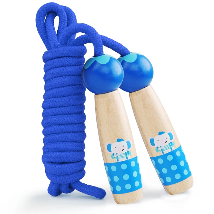 

Custom Kids Wooden Handle Jump Rope Toys High Quality China Body Building Fitness Lovely Cartoon Skipping Rope, As picture