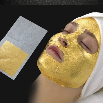 

100 SHEETS 24K 100% PURE GOLD LEAF ANTI WRINKLE AGING FACIAL TREATMENT, Yellow