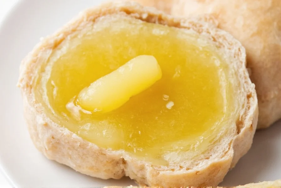 Step-by-step process of making homemade sweetened ginger: fresh ginger slices simmering in golden syrup, then coated with sparkling sugar crystals on parchment paper