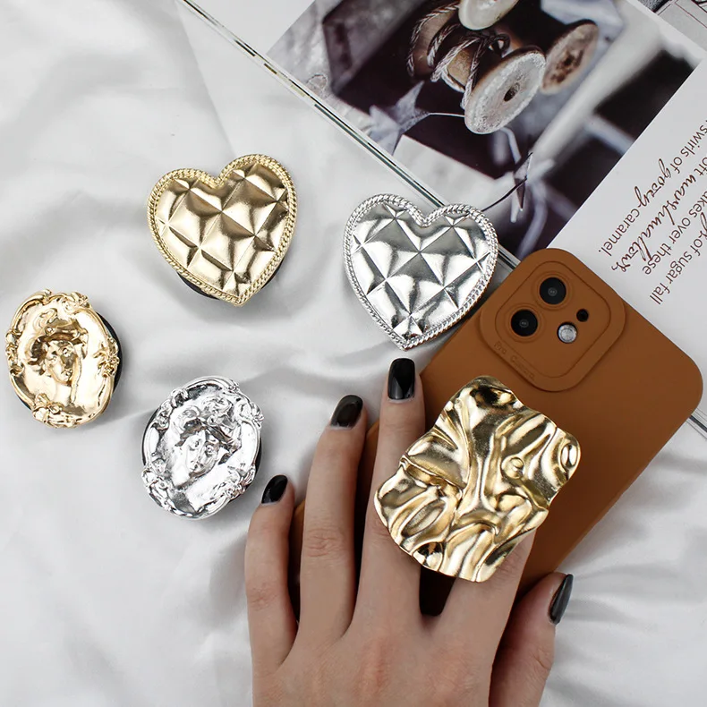 

Mobile Phone Holders Factory Metal Phone Socket UP Grip Holder irregular pattern Sockets Phone Stand As a gift