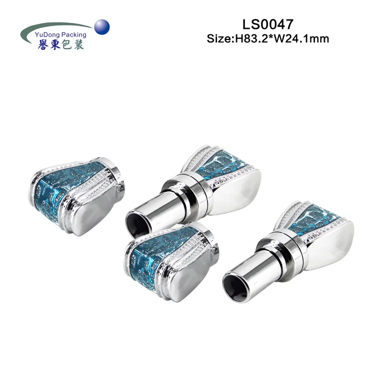 
2020 trend custom printed empty luxury blue bowknot lipstick container lip stick packaging tube with diamond 