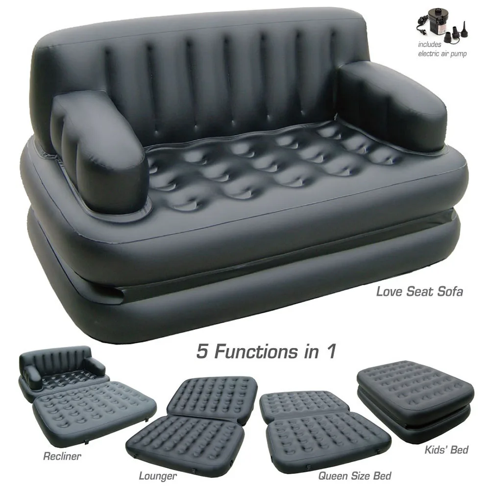 
PVC EN71 6P PVC inflatable living room five in one outdoor sofa  (1600138665229)