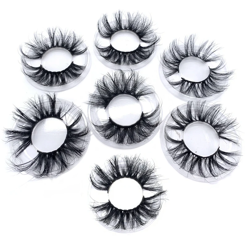 

2020 new styles mink eyelashes long fluffy 25mm mink lashes, Natural black