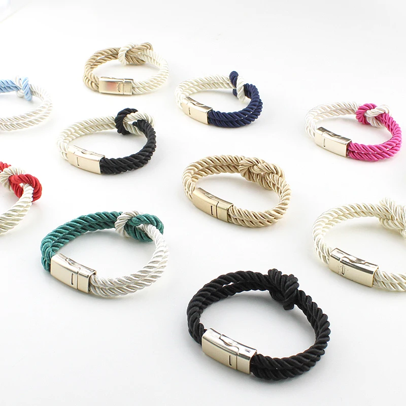 

New Trendy Woven Handmade fashion hot sale hand-woven magnet rope bracelet