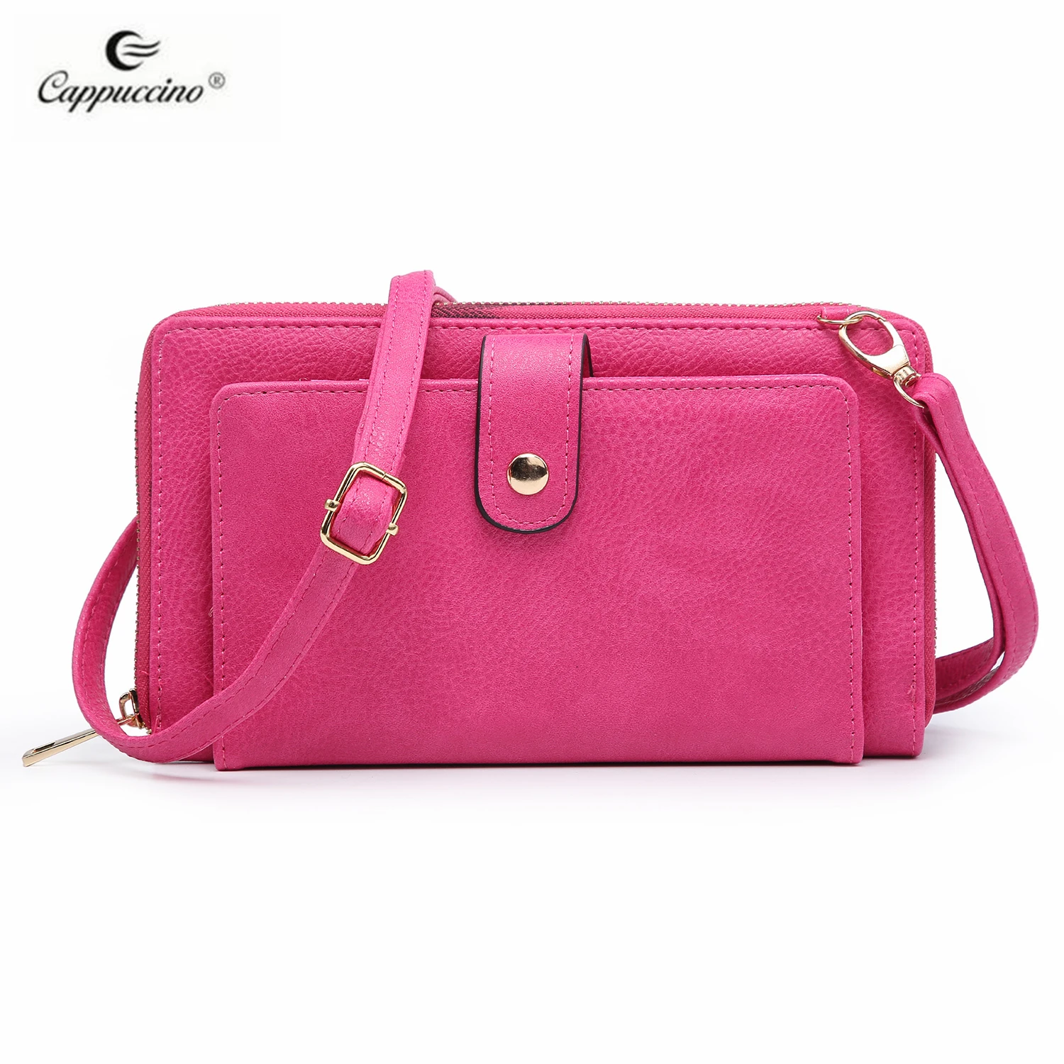 

2021 New guangzhou mobile phone purse Faux leather bi-fold ladies purse and wallets customize, Multi