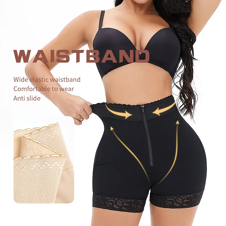 

Plus Size Butt Lifter Body Shaper Corset High Waisted Tummy Control Shorts Bodyshapers Panties Slimming Colombianas Fajas, Black, nude can be customerized