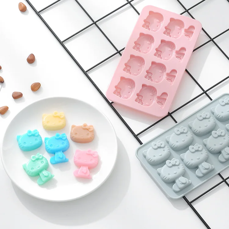 

8 cute silicone mold ice tray chocolate mold biscuit baking diy tool, 2 colors