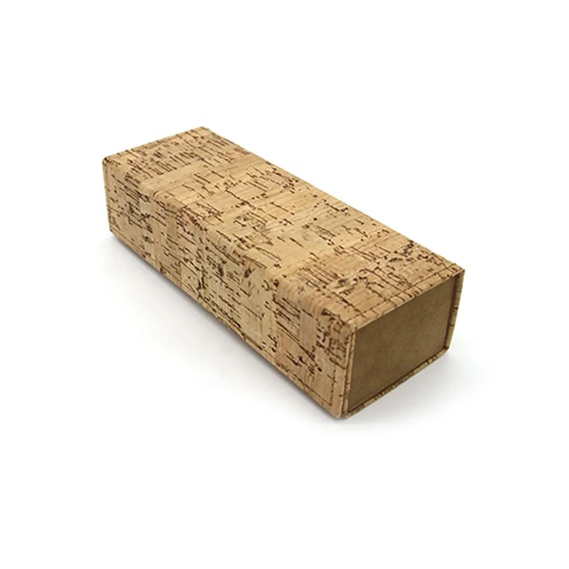 

wooden grain pattern metal cork fabricpu folding glasses case box custom logo, Custom colour