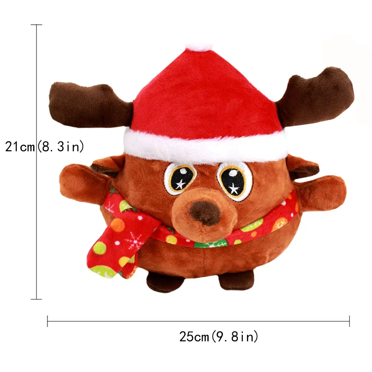 Plush Musical Christmas Toy Baby Reindeer Santa Claus Cute Singing ...