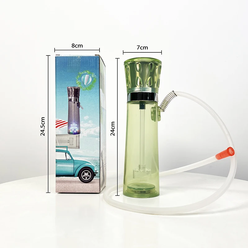 

Wholesale Portable Led Shisha Cup Set Light Up Travel Plastic Narguile Huka Vandpibe Vannpipe Car Smoking Cup Hookah, 5 colors