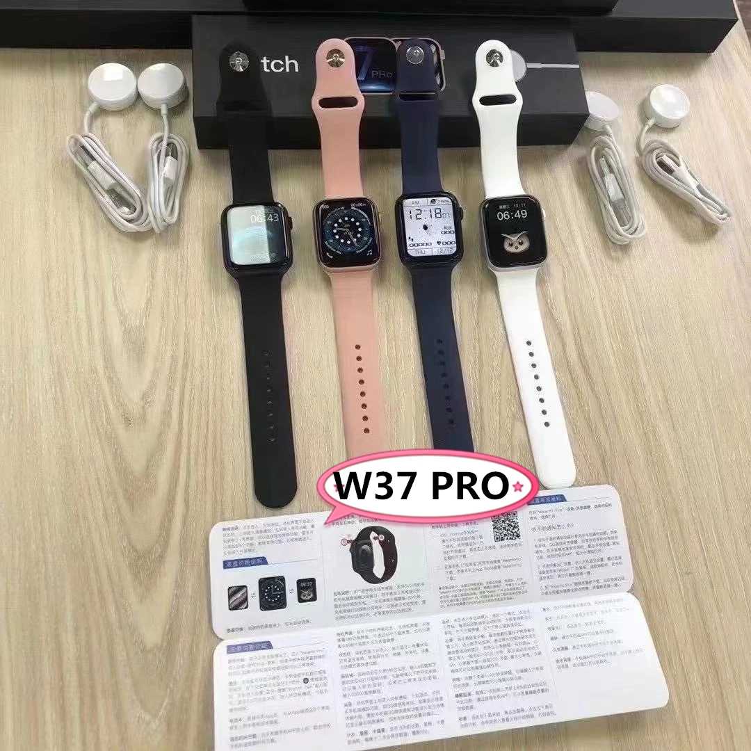 

W37pro Smart Watch Heart Rate Dual Button Series 7 Smart Watch Reloj Full Touch Screen t500 W26 IP68 Waterproof Smart Watch 7