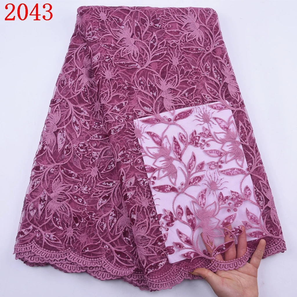

Free Shipping Milk Silk Lace Fabric For Wedding Dress Embroidery Cord Tulle Lace Fabric Nigerian Lace With Sequin 2043