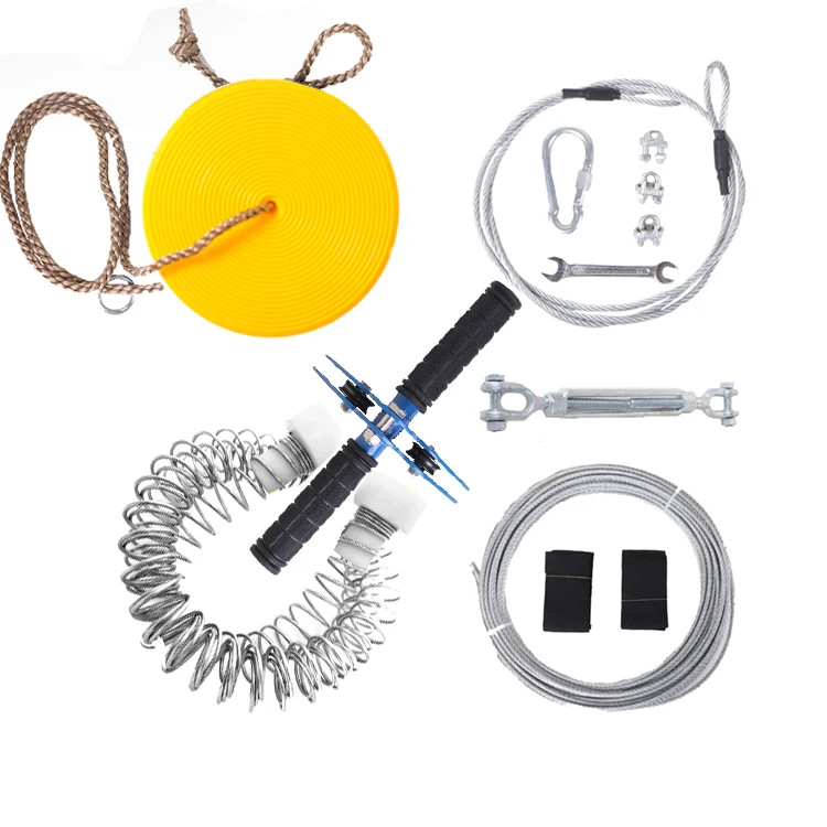 

40m REICIO Zip Line Outdoor Kit For Kids - Zip Line Accessories Includes Swing Seat and Stop Block