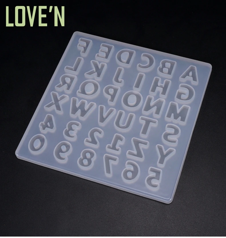 

LOVE'N LV183L DIY mini number alphabet small letters epoxy silicone mold for resin art jewelry Pendant key chain