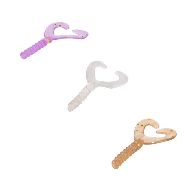 

Wholesale 3 Colors PVC Plastic Stream River Lake Soft Worm Fishing Lure