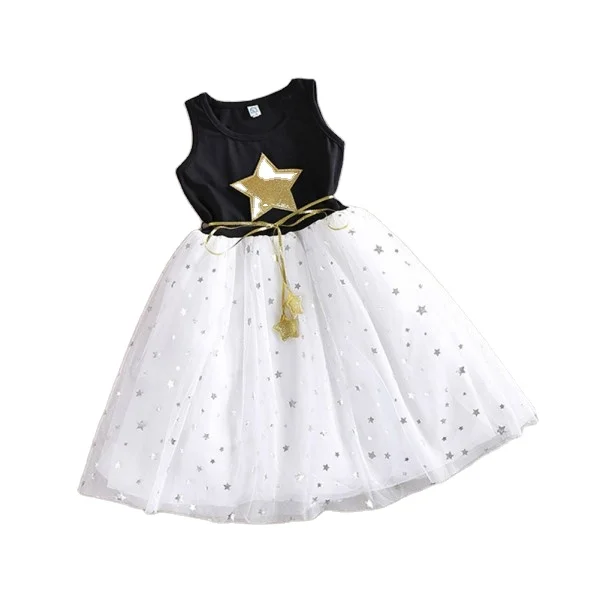 

new star girls sleeveless korean dress girl dresses 3 to 5 years chiffon children's skirt princess clothes teen girls clothing, As picture