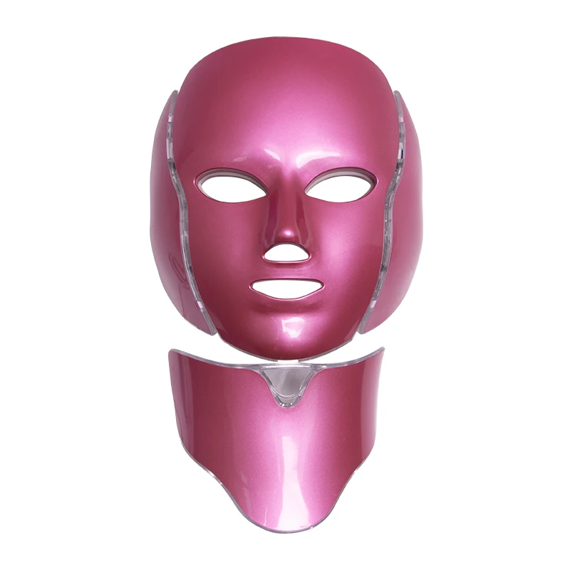 

Manufacturer wholesale Red light therapy 7 colors LED facial neck mask home use led face mask, White/purple/red/blue/gold/rose gold/black