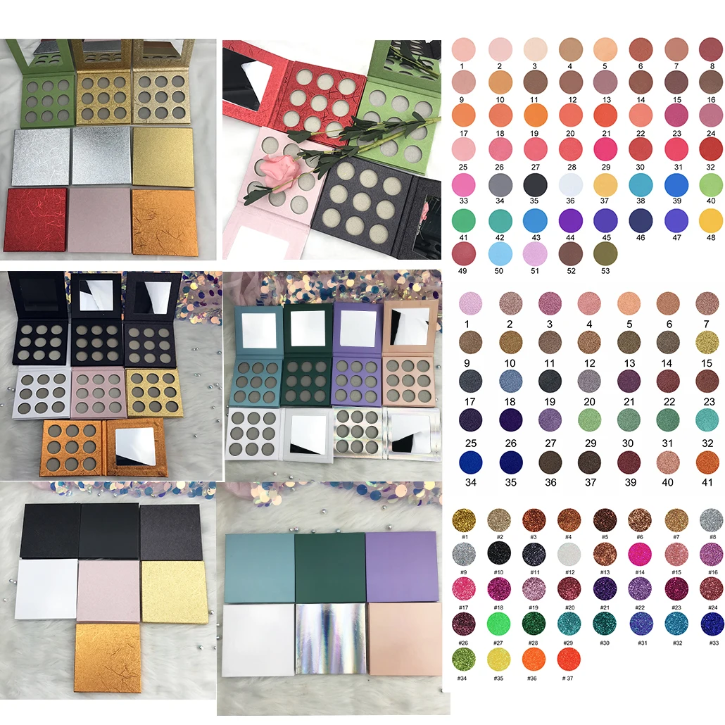 

Free sample makeup 16-color shimmer eyeshadow palette ,private label with low MOQ, low price Glitter eyeshadow palette