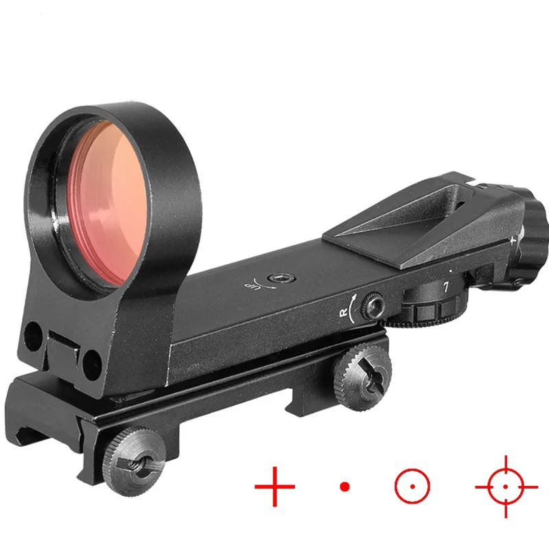 

Tactical 1X30 Hot 20mm Rail Riflescope Hunting Optics Holographic Red Dot Sight Reflex 4 Reticle Tactical Scope Collimator Sight, Black