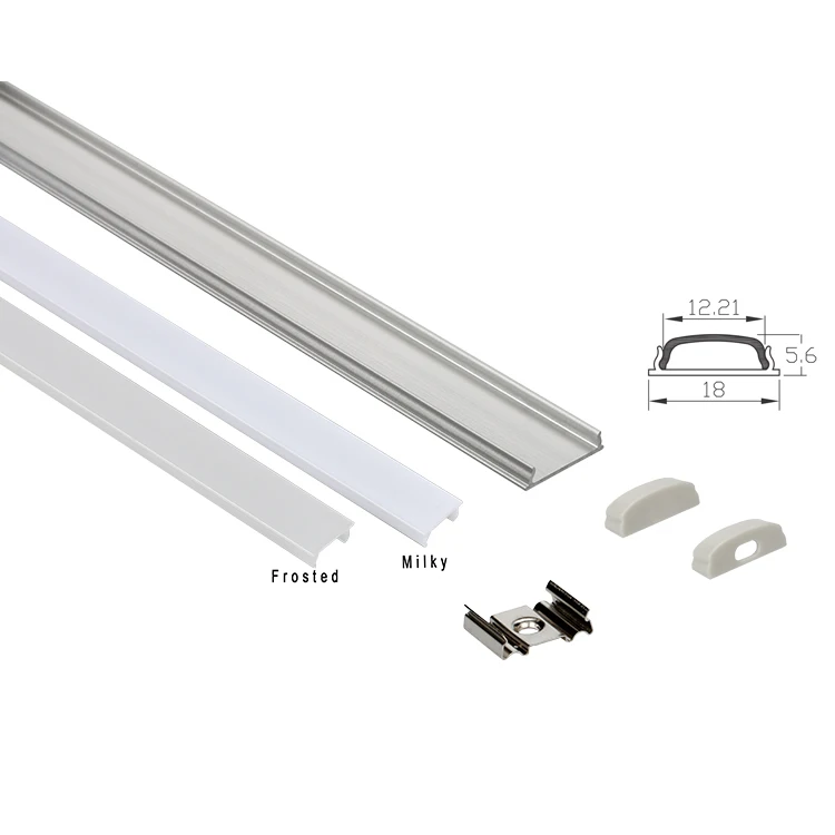 Hot Sale C1806 Aluminium Flexible LED Profile Heatsink Cool for LED Strips With Metal Clip Aluminum Extrusion Cover