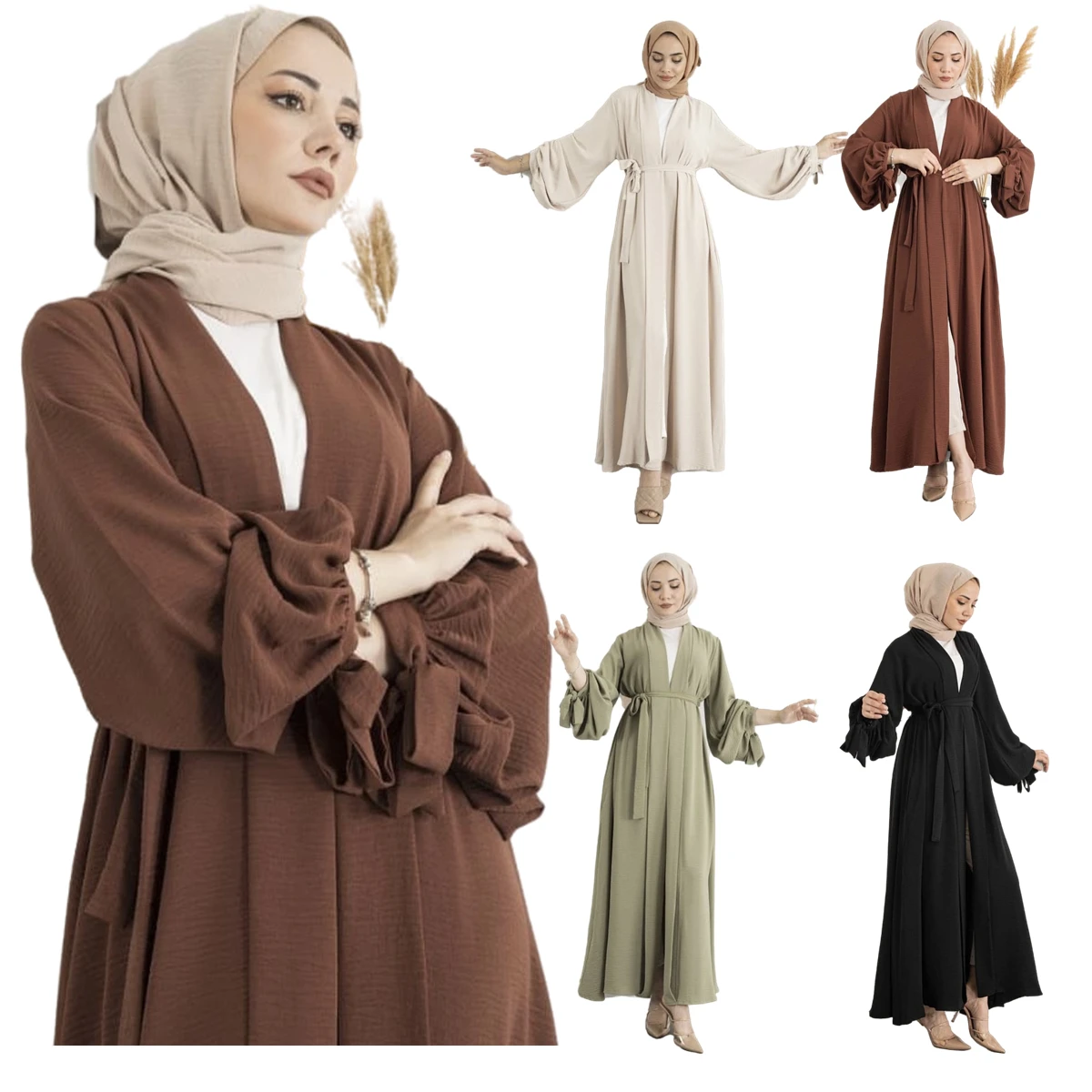 

HJ PMDR01 middle east islamic clothing wholesale open women muslim long dress dubai maxi abaya, Picture