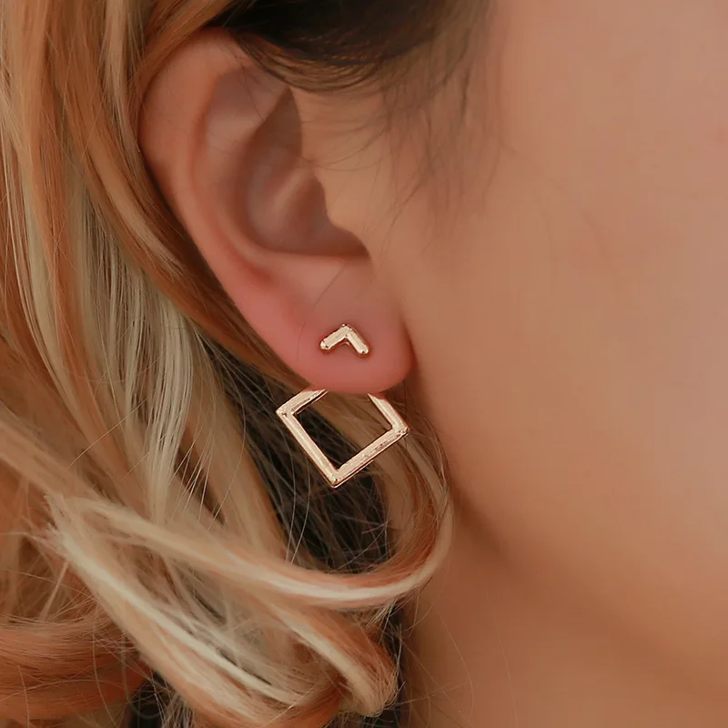 

RTS 2021 Fashion Jewelry Personality Creative Simple Metal Hollow Hoop Diamond Alloy Gold Silver Earrings For Women Girls
