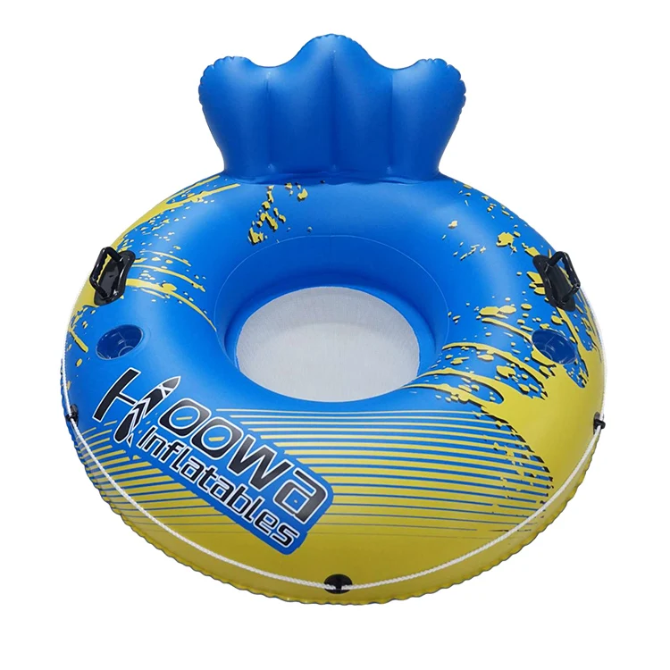 

Heavy Duty Single Inflatable River Tube with Cup Holder, Blue