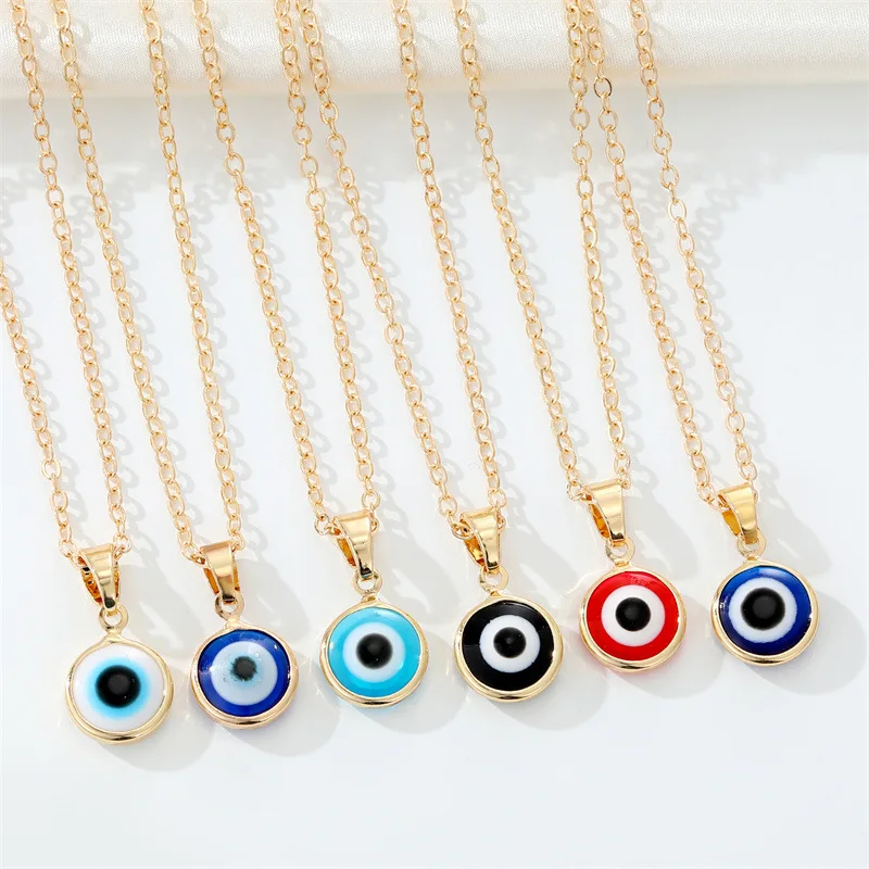 Drop Shipping Jewelry Hot Sale Trendy Silver and Gold Plated Devil Eyes Necklace Blue Evil Eyes Pendant Necklace For Women