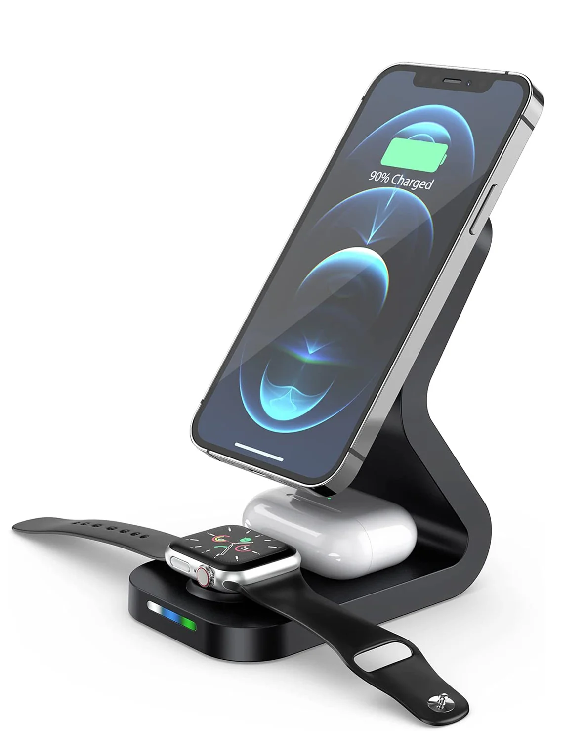 

Cell Phone Charging 15W Fast Wireless Charger 3 in 1 15W Fast Wireless Charger Dock Station 9V 2A Input Voltage Type C Cable, Black , white