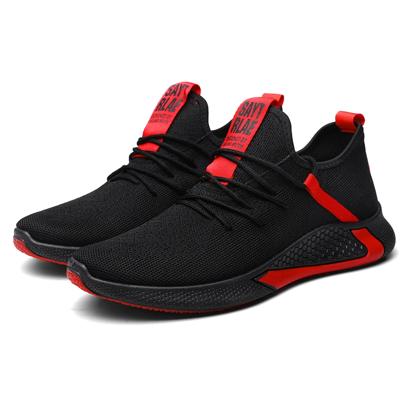 

China Factory Direct Fashion Designer Mesh Upper Shoes Black Breathable Casual Man Brand Customized Shoe Sport Sneakers, Red,white,black