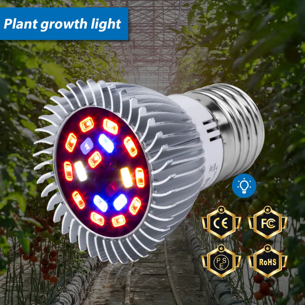 28 W E27 DEL Fleur Graines Plantes Hydroponique Grow Light Lampe Ampoule spectre complet 
