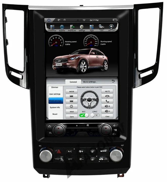

AOONAV car large screen stereo Autoradio 12.1 inch for Infiniti FX FX25 FX35 FX37 qx70 support carplay GPS navigation
