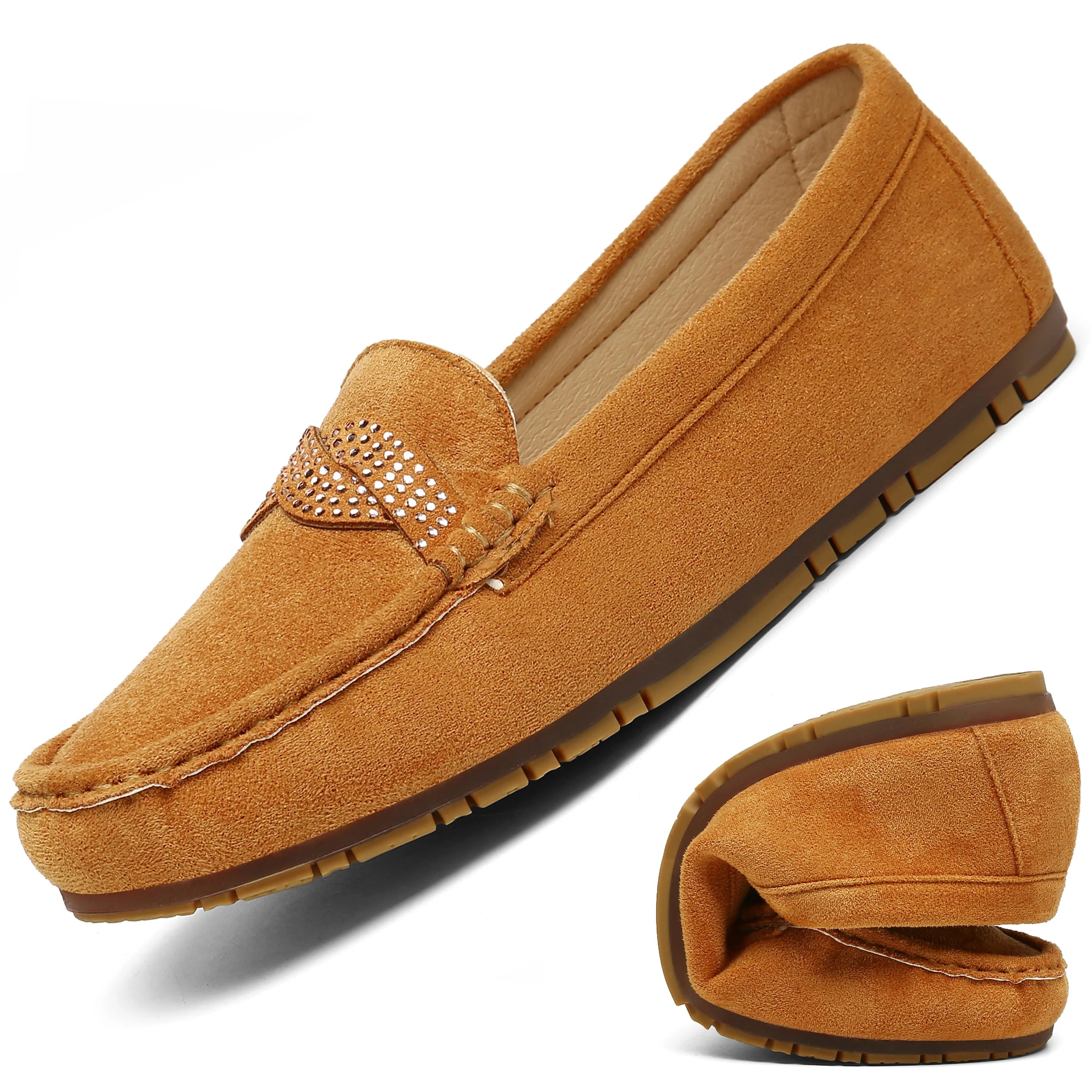 

Ladies Work Casual Shoes Women's Slip On Flat Loafers Moccasin Shoes, 3 colors