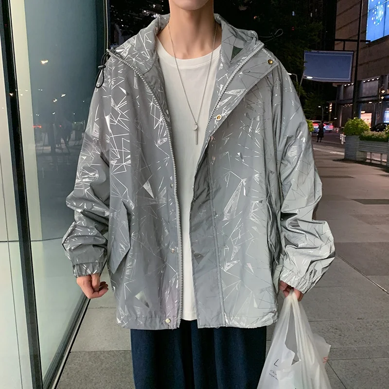 

BC Spring custom reflective jacket man Korea Style fashion loose men jacket coat jackett fashion brand reflective korean jacket, Picture