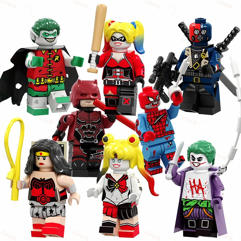 

PG8196 Super Heroes DC Daredevil Harley Quinn Robin Mini Action Bricks Figure Building Block Children Xmas Toy Gift Juguete