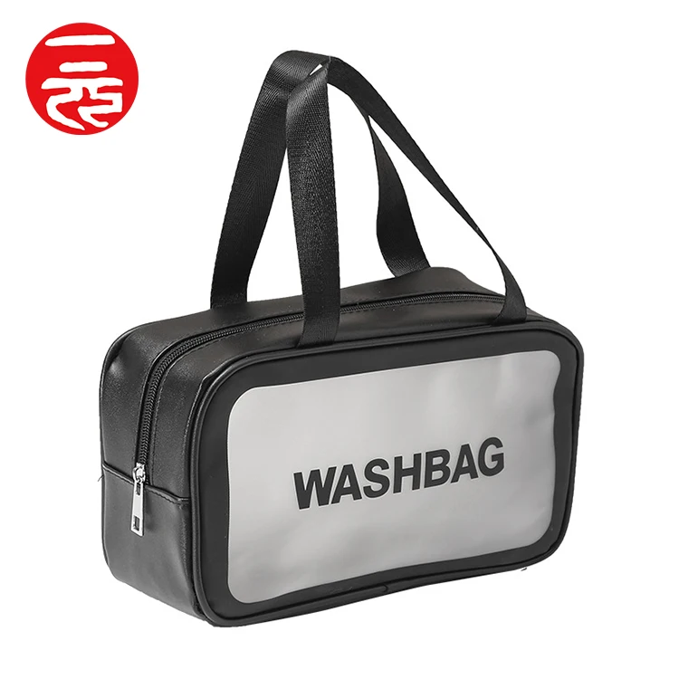 

PU transparent net red three-piece Korean large-capacity travel portable TPU frosted waterproof makeup wash bag